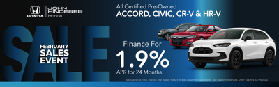 All Certified Pre-Owned Accord, Civic, CR-V & HR-V